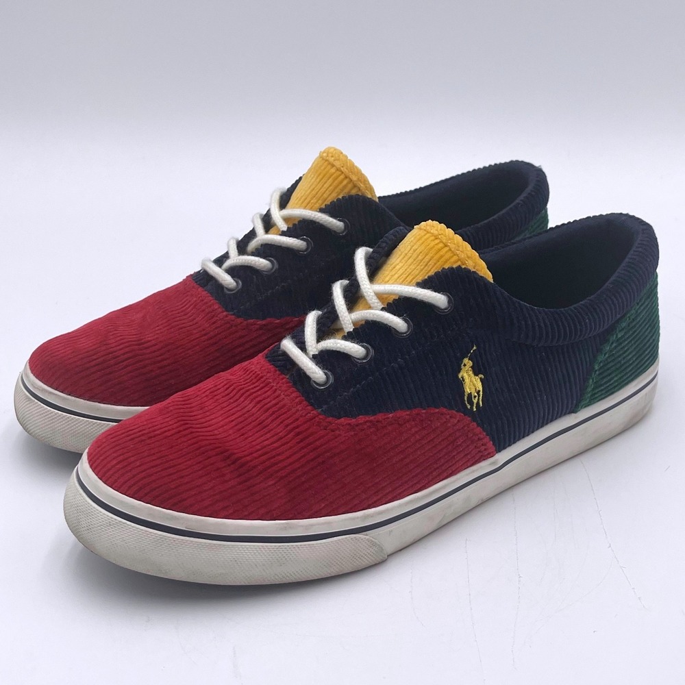 Polo Ralph Lauren Keaton Colorblock Corduroy Sneakers Multi Color‎ Women's 7